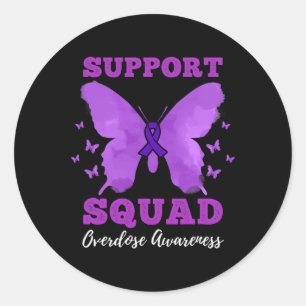 Support Squad Overdose Awareness  Classic Round Sticker