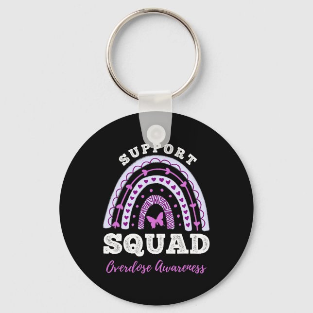 Support Squad Overdose Awareness Rainbow  Keychain (Front)
