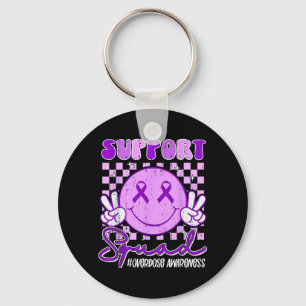 Support Squad Overdose Awareness Smile Face Ribbon Keychain