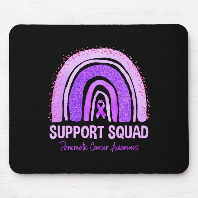 Support Squad Pancreatic Cancer Awareness Rainbow  Mouse Pad (Front)