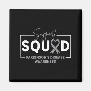 Support Squad Parkinsons Disease Awareness Grey Magnet