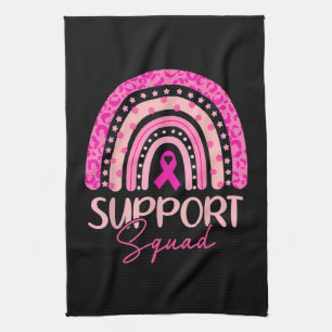 Support Squad Pink Rainbow Breast Cancer Awareness Kitchen Towel