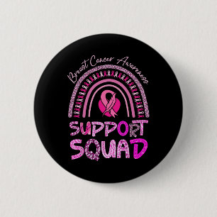 Support Squad Pink Rainbow Leopard Breast Cancer A 2 Inch Round Button