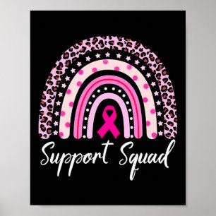 Support Squad Pink Rainbow Leopard Breast Cancer A Poster