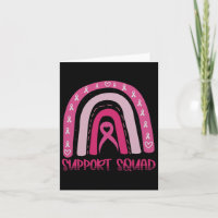 Support Squad Pink Rainbow Ribbon Breast Cancer Aw