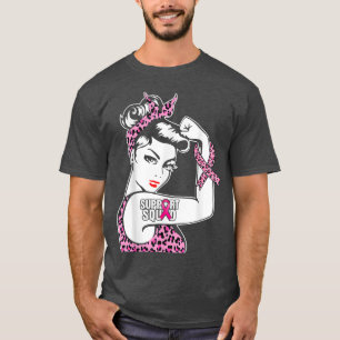 Support Squad Pink Ribbon Breast Cancer Warrior Le T-Shirt