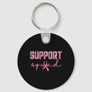 Support Squad Pink Ribbon Leopard Breast Cancer Aw Keychain