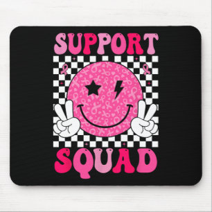 Support Squad Pink Ribbon Smile Face Breast Cancer Mouse Pad