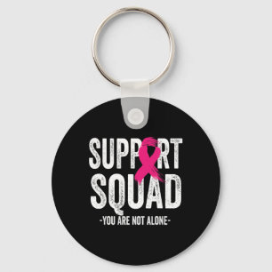 Support Squad Pink Ribbon Warrior Breast Cancer Aw Keychain
