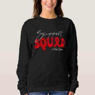 Support Squad Poland Syndrome Awareness Red Ribbon Sweatshirt