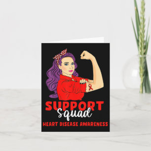 Support Squad Red Warrior Heart Disease Awareness Card