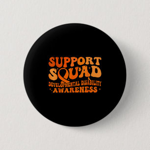 Support squad ribbon developmental disability 2 inch round button