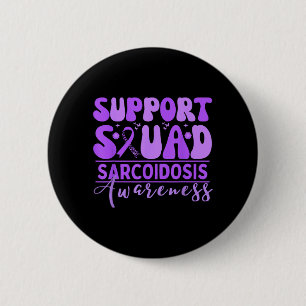 Support Squad Sarcoidosis Awareness Purple Ribbon 2 Inch Round Button