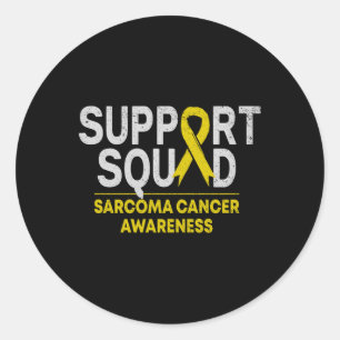 Support Squad Sarcoma Cancer Awareness Yellow Ribb Classic Round Sticker