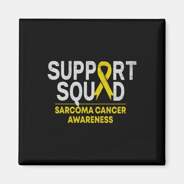 Support Squad Sarcoma Cancer Awareness Yellow Ribb Magnet (Front)