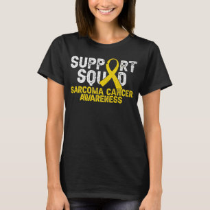 Support Squad Sarcoma Cancer Awareness Yellow Ribb T-Shirt