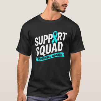 Support Squad Scleroderma Awareness Teal Ribbon Mo T-Shirt