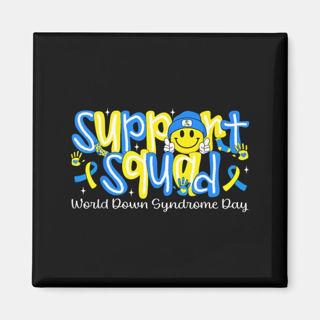 Support Squad Smile Face World Down Syndrome Magnet (Front)