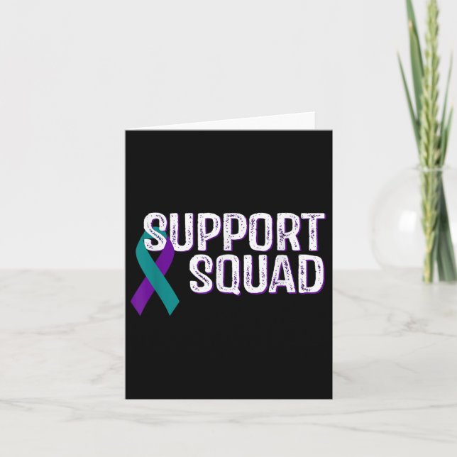 Support Squad Suicide Prevention Awareness Ribbon  Card (Front)