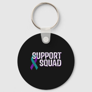 Support Squad Suicide Prevention Awareness Ribbon Keychain
