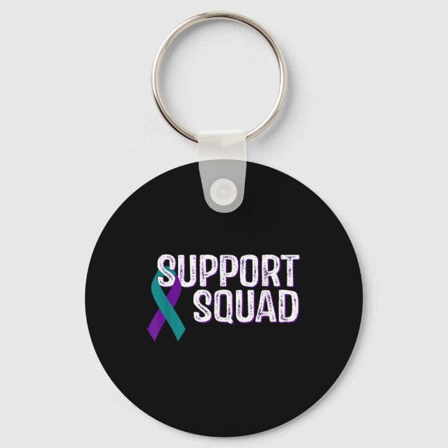 Support Squad Suicide Prevention Awareness Ribbon  Keychain (Front)