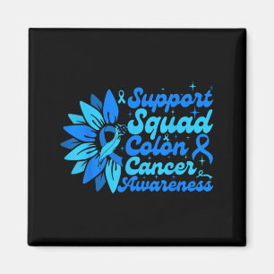 Support Squad Sunflower Colon Blue Cancer Magnet