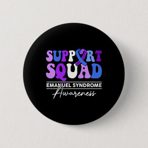 Support Squad Sunflower Hair Emanuel Syndrome Gift 2 Inch Round Button