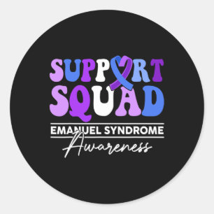Support Squad Sunflower Hair Emanuel Syndrome Gift Classic Round Sticker