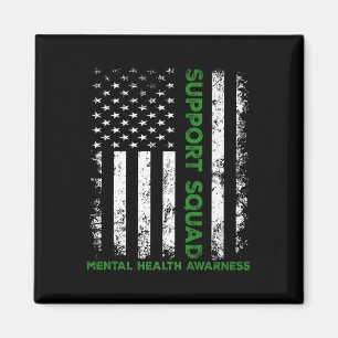Support Squad Sunflower Hair Mental Health Awarene Magnet