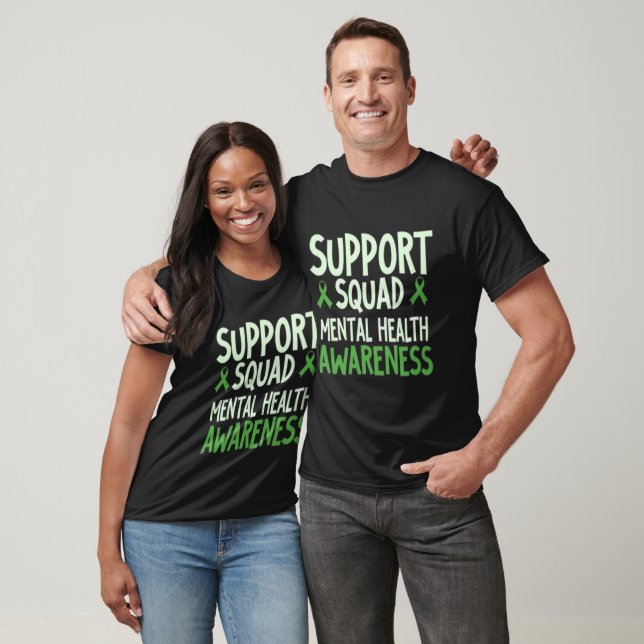Support Squad Sunflower Hair Mental Health Awarene T-Shirt (Unisex)