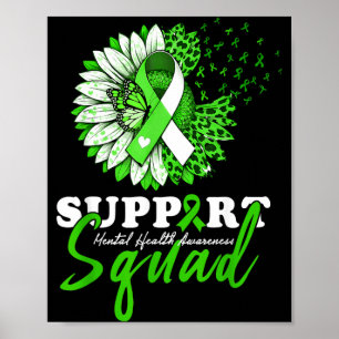 Support Squad Sunflower Hair Mental Health Poster