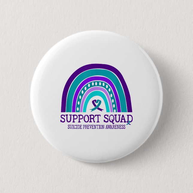 Support Squad Support Rainbow Suicide Prevention A 2 Inch Round Button (Front)