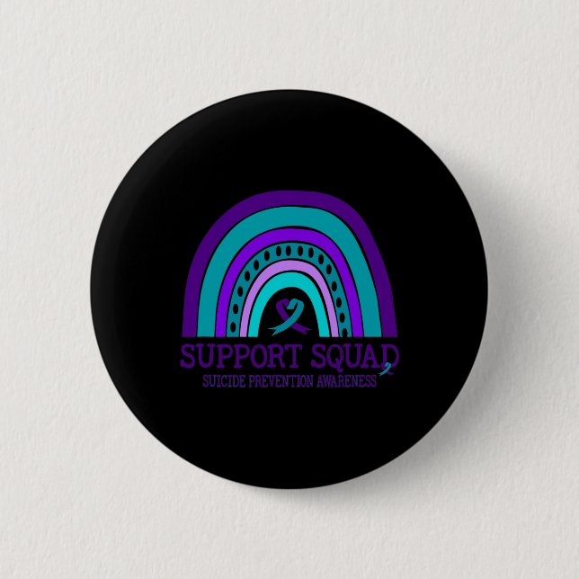 Support Squad Support Rainbow Suicide Prevention A 2 Inch Round Button (Front)
