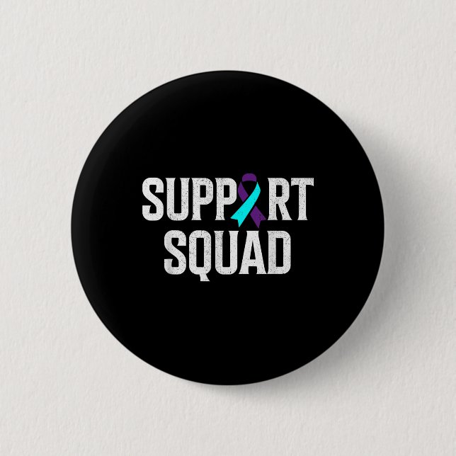 Support Squad Support Suicide Prevention Awareness 2 Inch Round Button (Front)