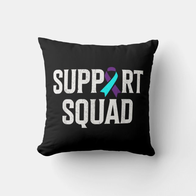 Support Squad Support Suicide Prevention Awareness Throw Pillow (Front)