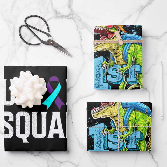 Support Squad Support Suicide Prevention Awareness Wrapping Paper Sheet (Front)