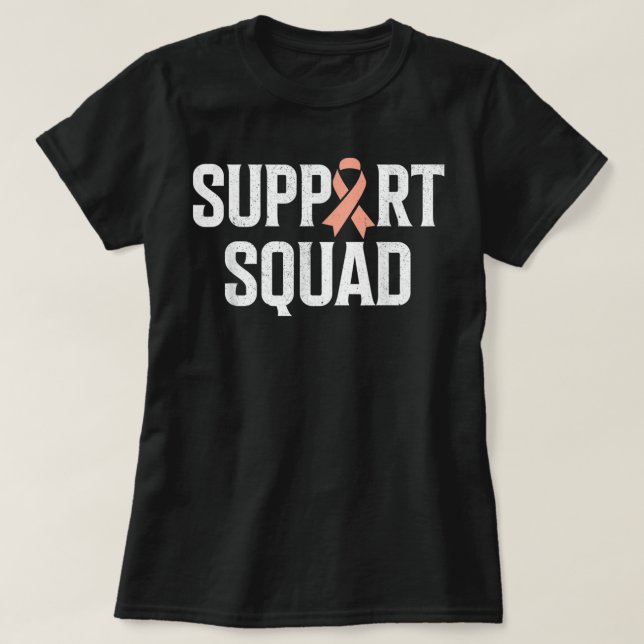 Support Squad Support Uterine Cancer Awareness T-Shirt (Design Front)