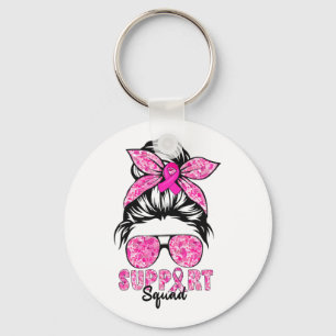 Support Squad Team Breast Cancer Awareness Warrior Keychain