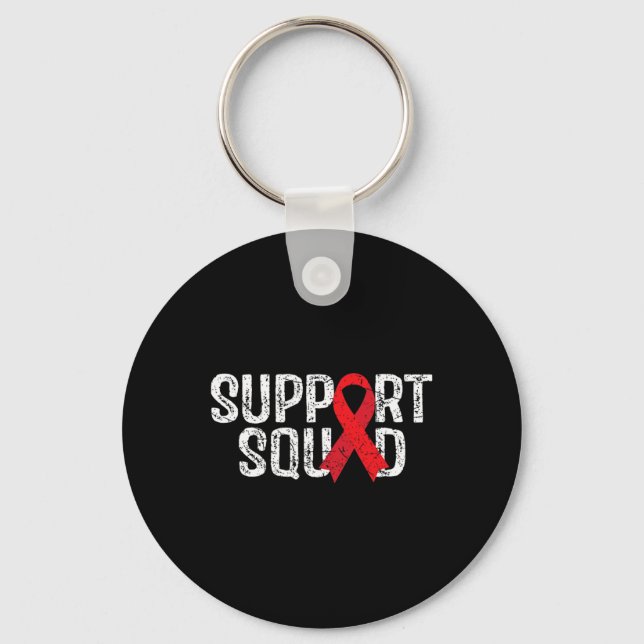 Support Squad Tee Blood Cancer Awareness  Keychain (Front)
