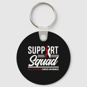 Support Squad Throat Oral Head Neck Cancer Keychain