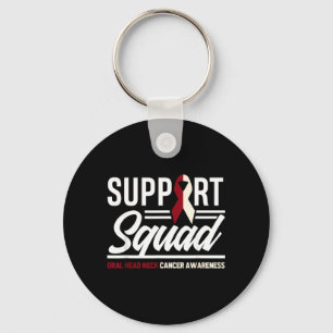Support Squad Throat Oral Head Neck Cancer Keychain