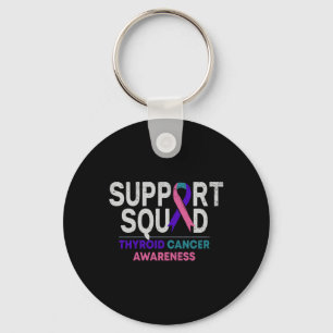 Support Squad Thyroid Cancer Awareness Month Ribbo Keychain