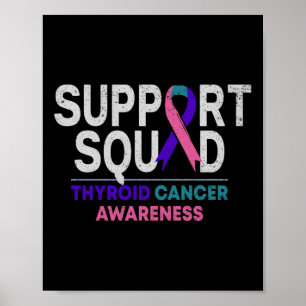 Support Squad Thyroid Cancer Awareness Month Ribbo Poster