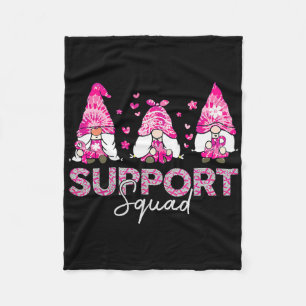 Support Squad Tie Dye Gnome Breast Cancer Awarenes Fleece Blanket