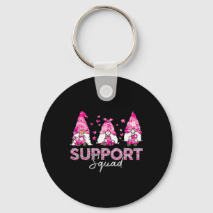 Support Squad Tie Dye Gnome Breast Cancer Awarenes Keychain