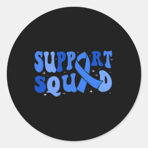 Support Squad Type 1 Diabetes Awareness T1D Blue R Classic Round Sticker