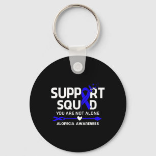 Support Squad Warrior Alopecia Awareness Feather Keychain