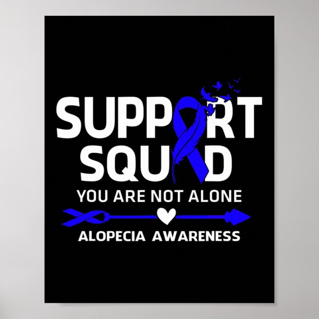 Support Squad Warrior Alopecia Awareness Feather  Poster (Front)