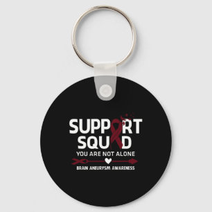 Support Squad Warrior Brain Aneurysm Awareness Fea Keychain