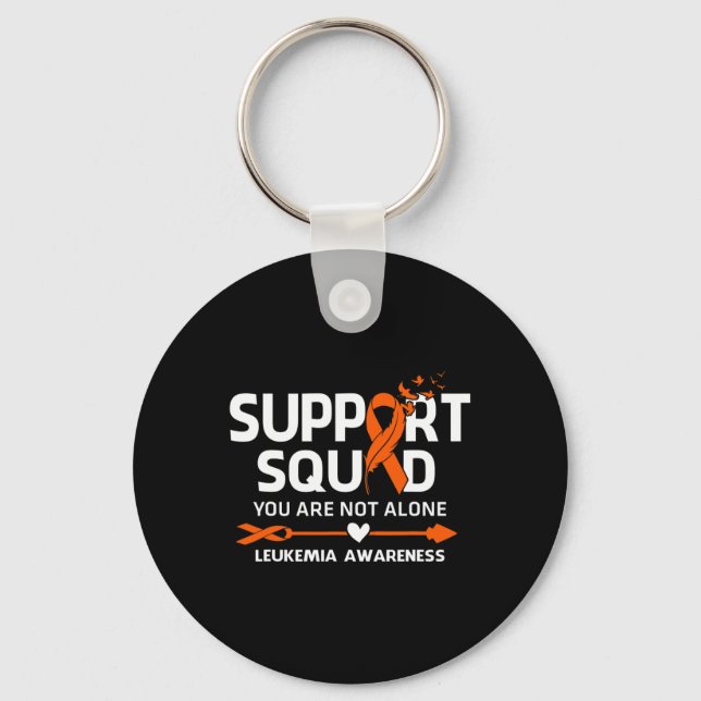 Support Squad Warrior Leukaemia Awareness Feather  Keychain (Front)